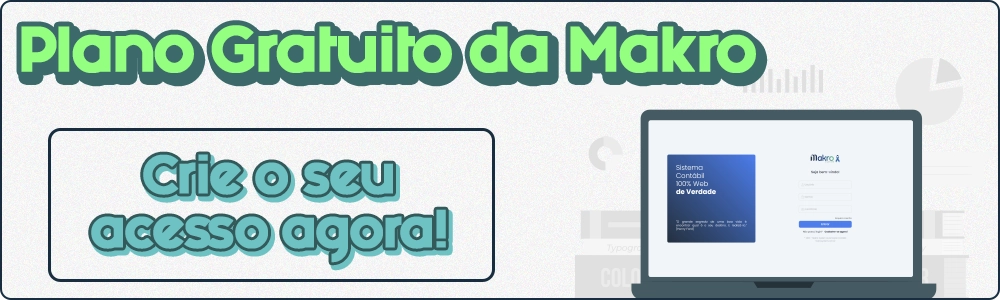 Essa imagem é um CTA que tem como intenção fazer o usuário conhecer o plano gratuito da Makro onde possui um texto bem intuitivo e um notebook ao lado