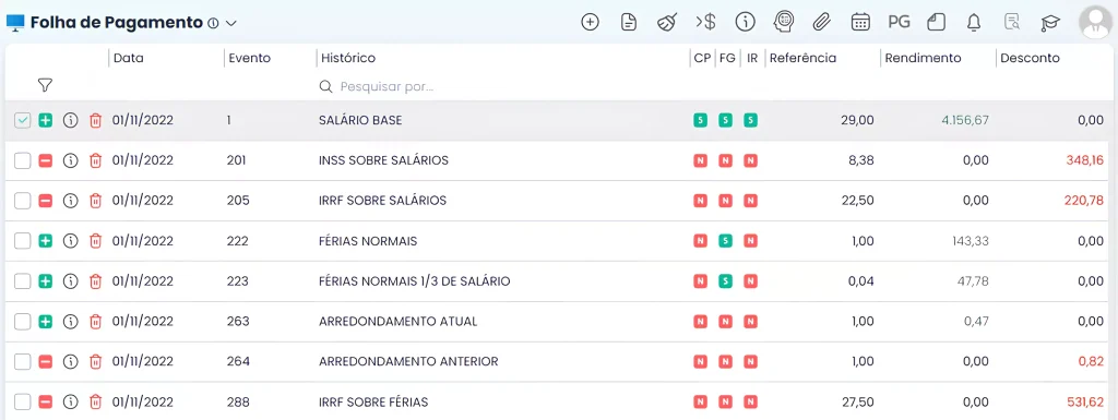 Imagem da folha de pagamento online do Sistema Makro