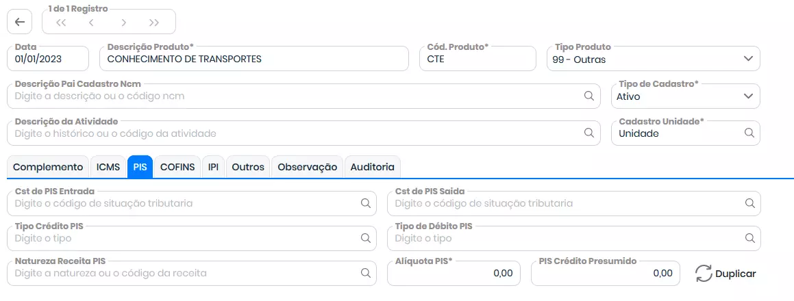 O sistema importa Conhecimento de Transporte e Bilhete de Passagem? 2