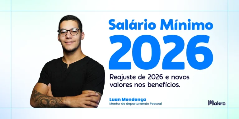 Luan Mendonça mentor de departamento Pessoal de braços cruzados ao lado do título: Salário Mínimo 2026
