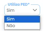 Campo "Utilza PED", com a opção sim ou não, na tela de cadastro da Tributação Federal no Sistema Contábil da Makro.